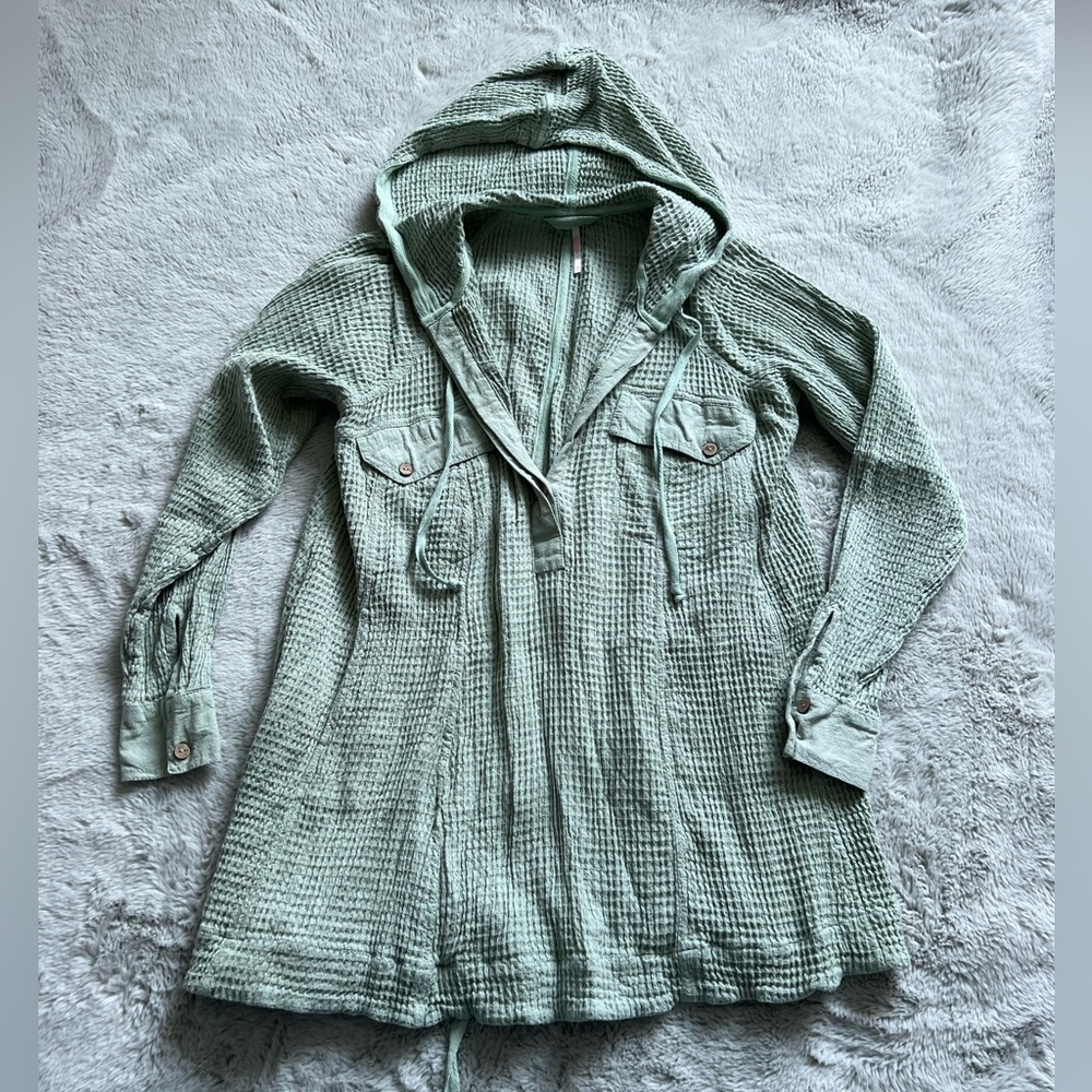 Free people waffle knit hoodie